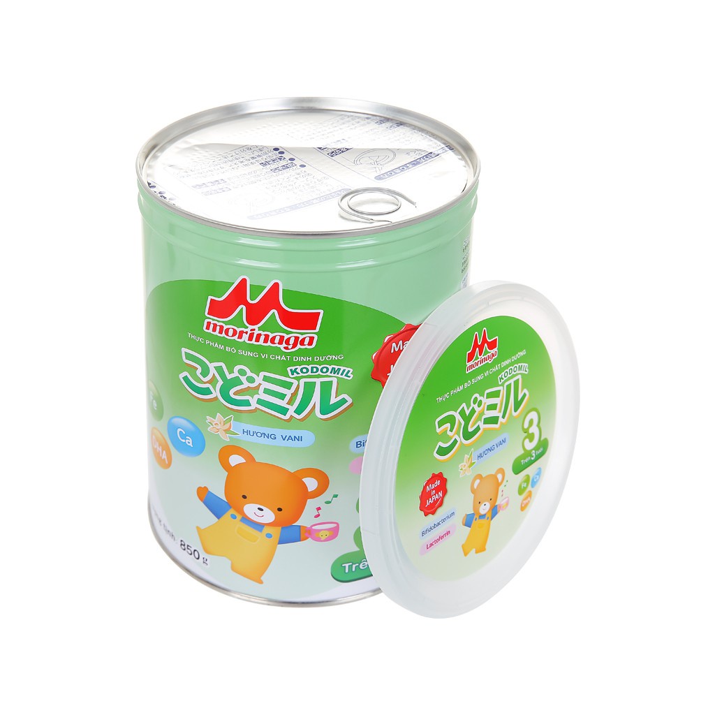 Sữa bột Morinaga kodomil Nhật hương vani số 3  lon 850g date T3/22