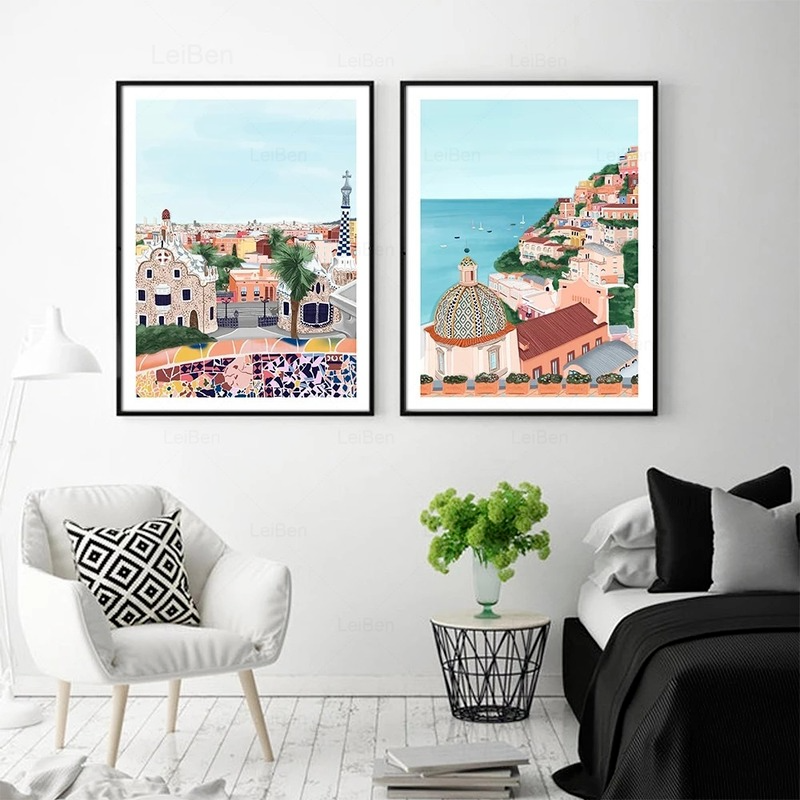 Bộ tranh đính đá 5D DIY hình thành phố New York và Paris 30x40cm trang trí nhà cửa | BigBuy360 - bigbuy360.vn