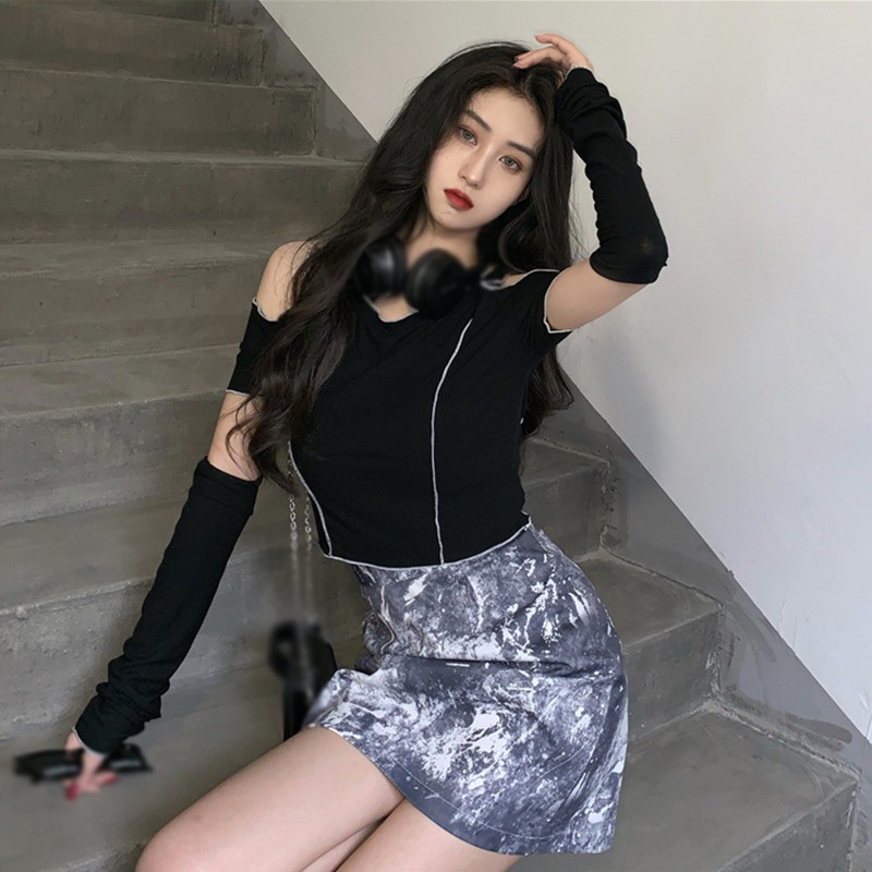 Áo Sweater Tay Ngắn Màu Sắc Trơn Phong Cách Hàn Quốc Thời Trang Mùa Hè Cho Nữ