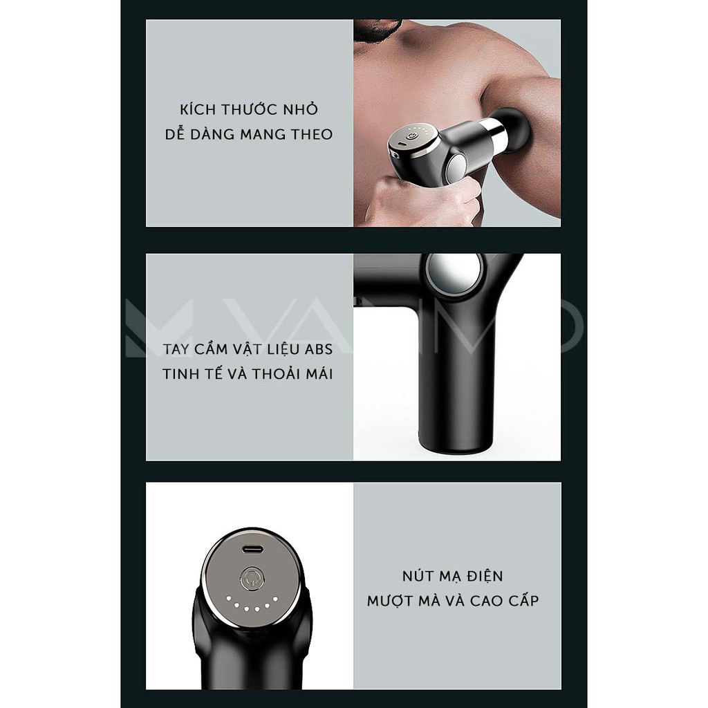 Máy mát xa cơ tốc độ cao Fascia Máy mát xa cơ điện mini Thư giãn cơ thể thon gọn sau khi tập thể dục