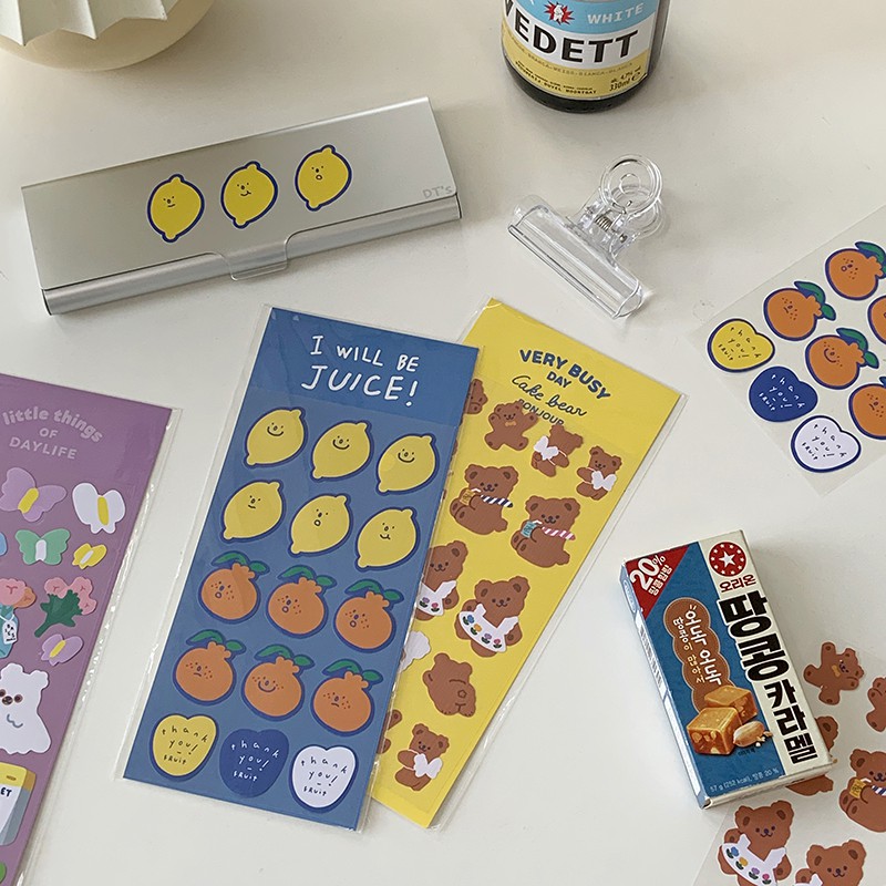 Miếng dán trang trí sổ tay / album ảnh hình hoạt hình kiểu Hàn Quốc dễ thương chống thấm nước diy