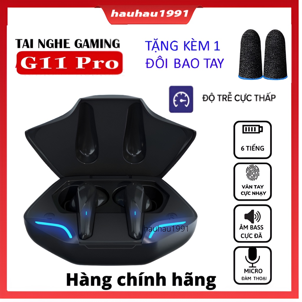 Tai nghe Gaming G11 PRO Tws Bluetooth 5.0.Tai nghe chơi game bluetooth, Không dây có mic với độ trễ cực thấp