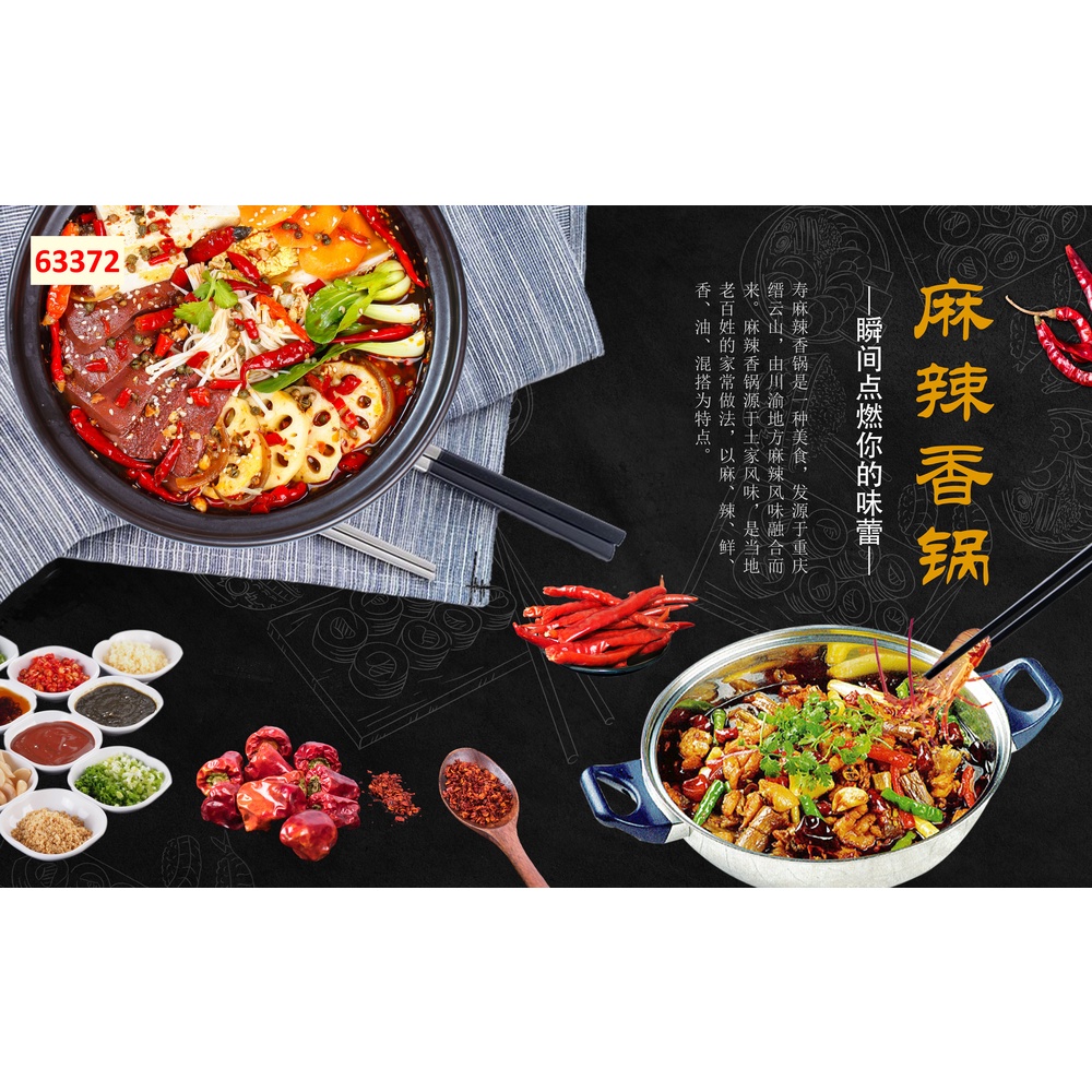 Tranh dán tường nhà hàng lẩu nướng 3D cao cấp chất liệu lụa 3D, xé không rách, lau chùi thoải mái