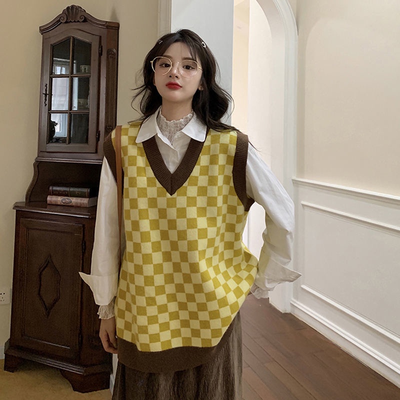 Áo len không tay cổ chữ V thời trang Hàn Quốc cho nữ | BigBuy360 - bigbuy360.vn
