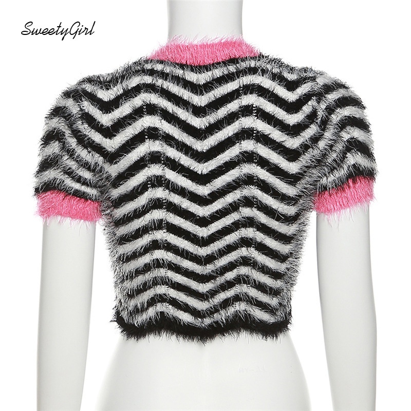 Áo Thun Ngắn Tay Cổ Tròn Họa Tiết Kẻ Sọc Thời Trang Cho Nữ 2022