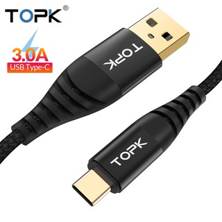 [Hot deal] CÁP SẠC CAO CẤP TOPK AN42 3A Sạc Nhanh 3.0 Cáp Sạc Type-C Cho Xiaomi Redmi Note 7 Samsung S9 S10