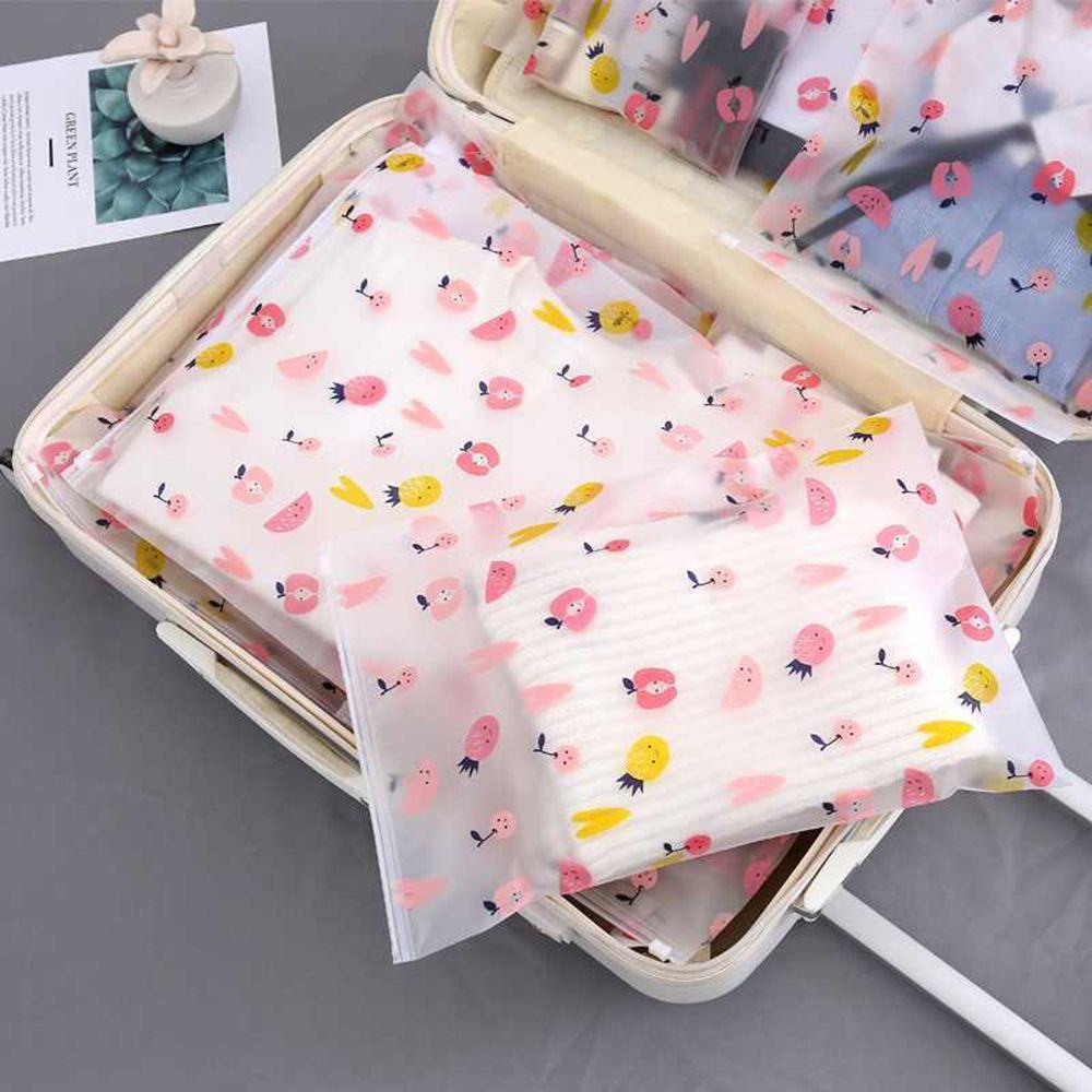 OCEANMAP Túi Đựng Mỹ Phẩm Bằng Nhựa Trong Suốt Chống Thấm Nước In Họa Tiết Trái Cây Xinh Xắn