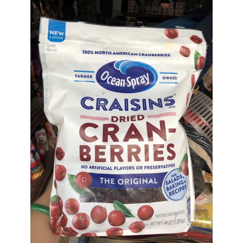 [Hàng Mỹ] Quả Nam Việt Quất sấy khô - Ocean Spray Craisins Dried Cranberries 1.36kg