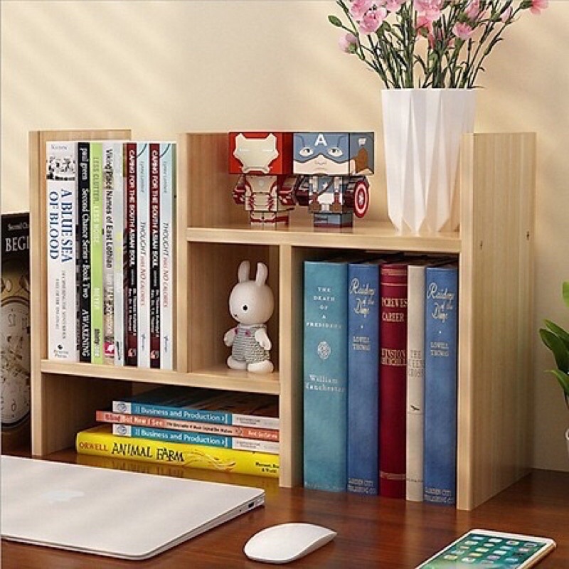 ( Giá Tốt Nhất) KỆ SÁCH GỖ MINI ĐỂ Bàn Lắp Ghép Đa Năng Làm Việc Tiện Lợi Thông Minh
