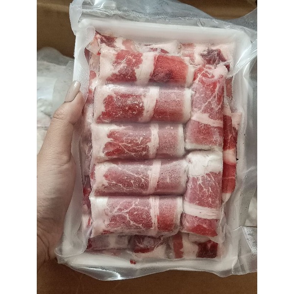 ba chỉ bò Mỹ cuộn khay 500gr