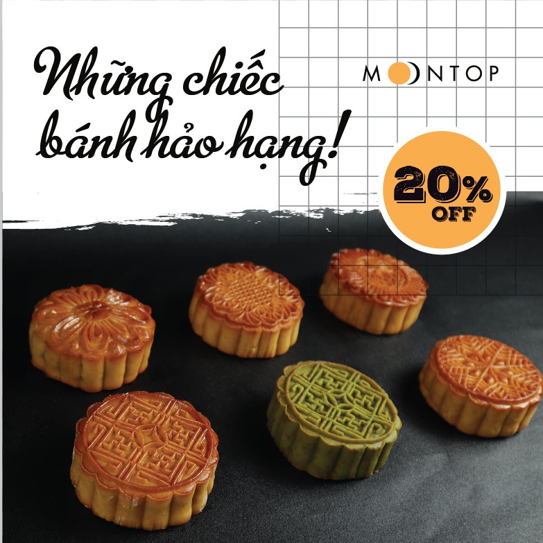 Bánh trung thu đậu xanh hạt dưa handmade cao cấp MoonTop | 150g
