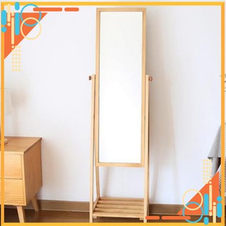 Gương soi toàn thân có giá ⚡Hàng xuất khẩu Hàn⚡ Chất liệu gỗ thông nhập khẩu Mỹ loại 1, tỷ lệ hình soi 1:1