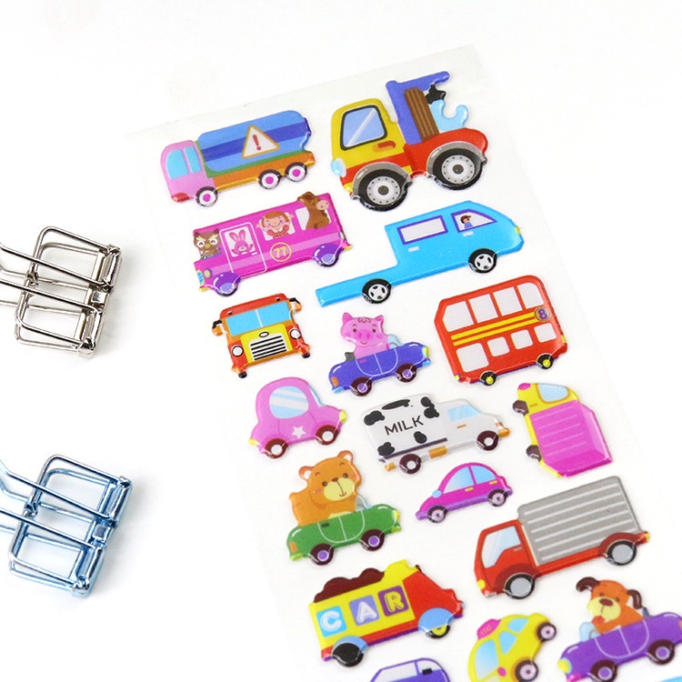 1 tấm sticker hình dán nổi 3D đồ chơi trẻ em học Tự làm sổ tay, nhật ký nhãn dán trang trí dễ thương nhiều chủ đề hay