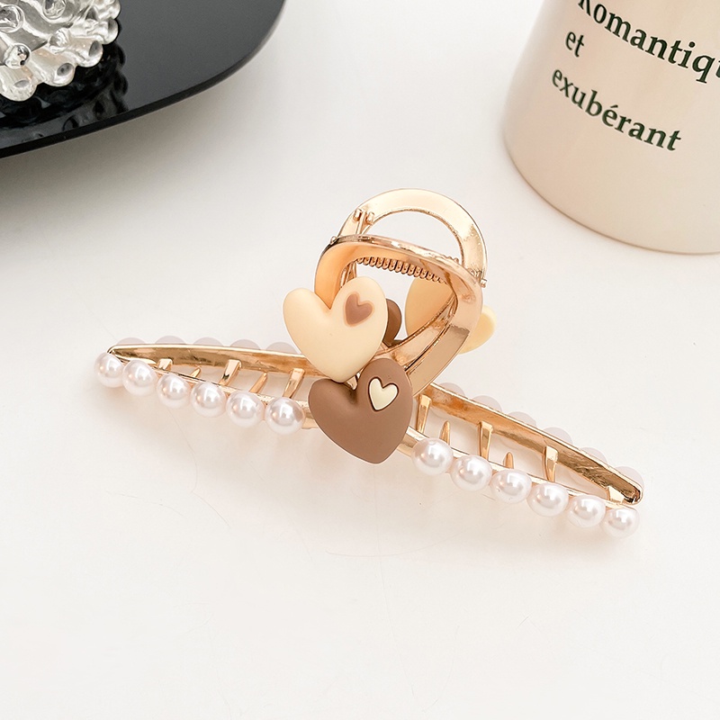 Kẹp tóc hình cá mập đính ngọc trai giả thời trang cho nữ