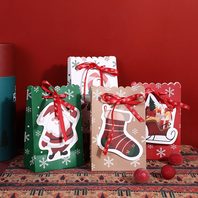 Túi Giấy Đựng Bánh Kẹo Hình Ông Già Noel / Giáng Sinh / Năm Mới
