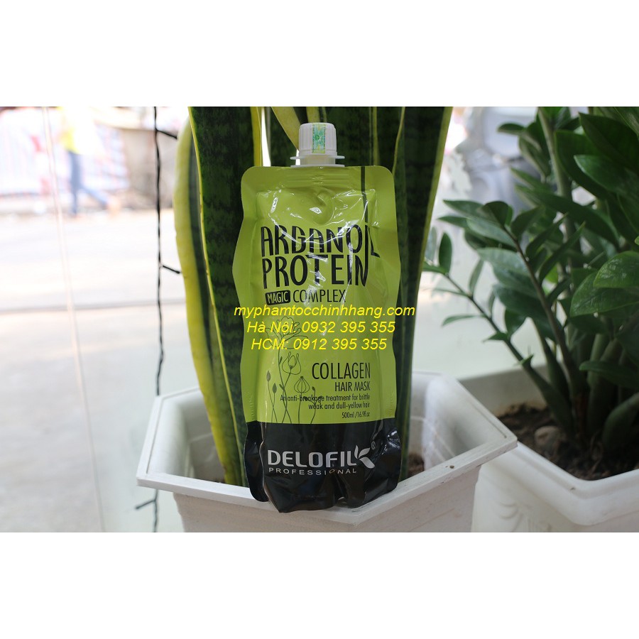 DẦU Ủ (TÚI) TÓC COLLAGEN DELOFIL ARGANOIL PROTEIN SIÊU MƯỢT 500ml | BigBuy360 - bigbuy360.vn