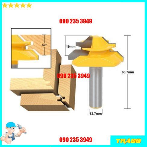 Mũi phay ghép góc vuông mũi soi ghép ván gỗ hộc kéo tủ 45 90 độ QE028