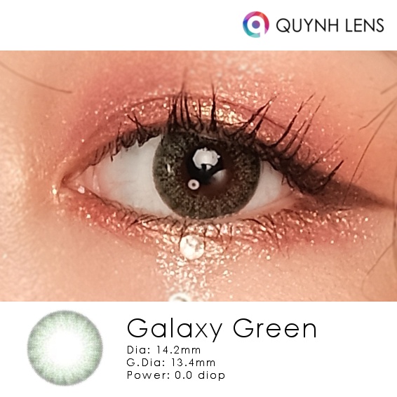 Kính áp tròng QUYNH LENS galaxy green 0 độ