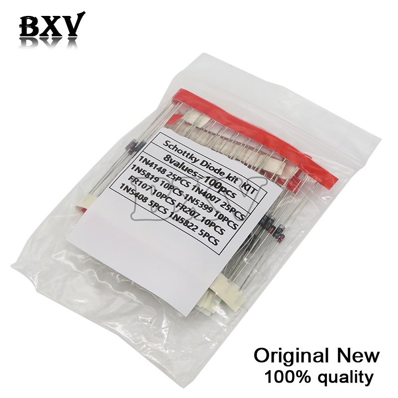 Set 100 Điốt Chuyển Đổi 1N5399 1N5408 1N4148 1N4007 1N5819 1N5822 FR107 FR207