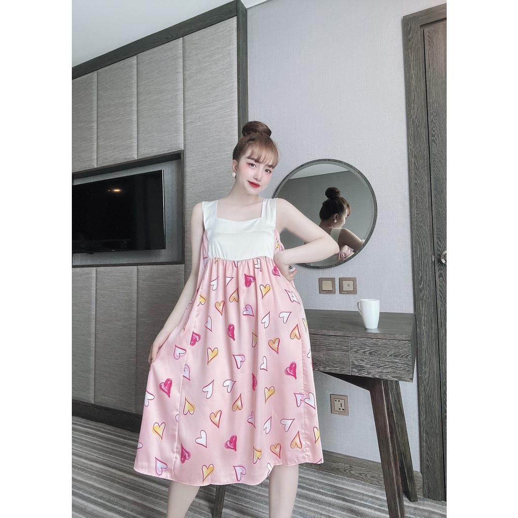 Đồ ngủ sexy Đầm ngủ lụa Latin cao cấp mềm mại xinh xắn Form dưới 58kg
