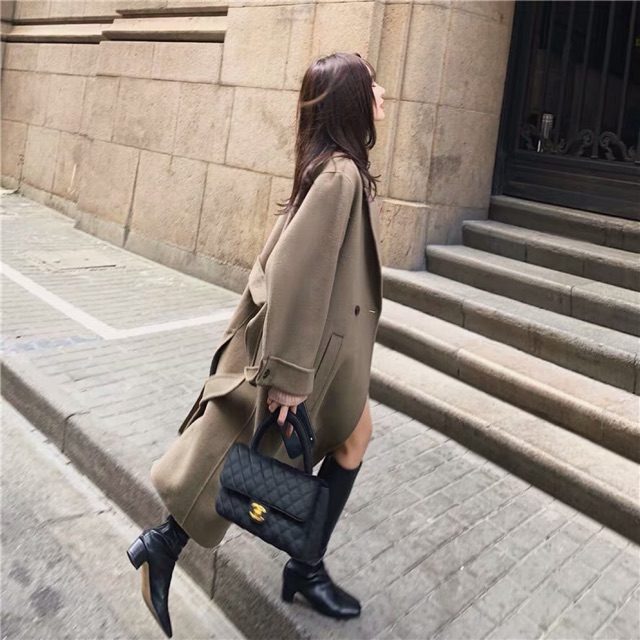 Áo choàng dạ dáng dài cổ vest Ulzzang siêu sang chảnh 😍