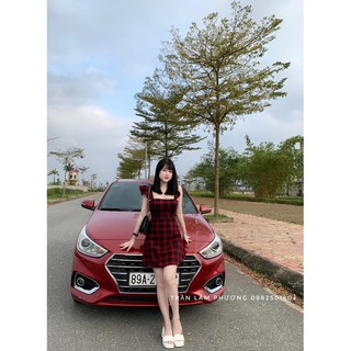 Váy kẻ đỏ😍
