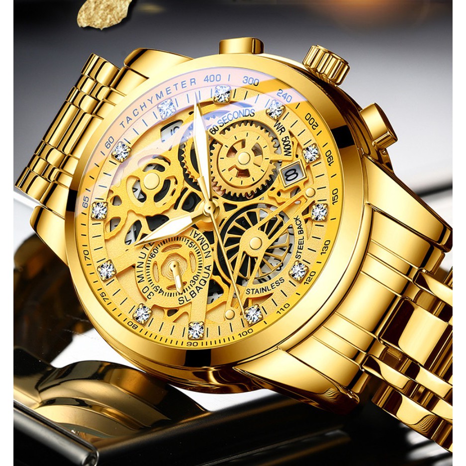 Đồng hồ nam dây thép giả cơ siêu đẹp RZY068