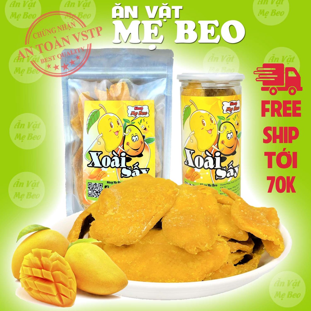 Xoài sấy dẻo Đà Lạt ngon ngọt 500Gr Mẹ Beo ăn vặt cực ngon