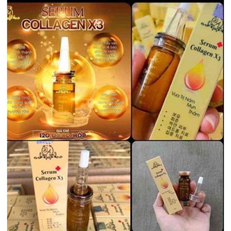 Serum Collagen X3 Dưỡng Trắng Da Mặt, Tinh Chất Dưỡng Da Mặt 20ml.