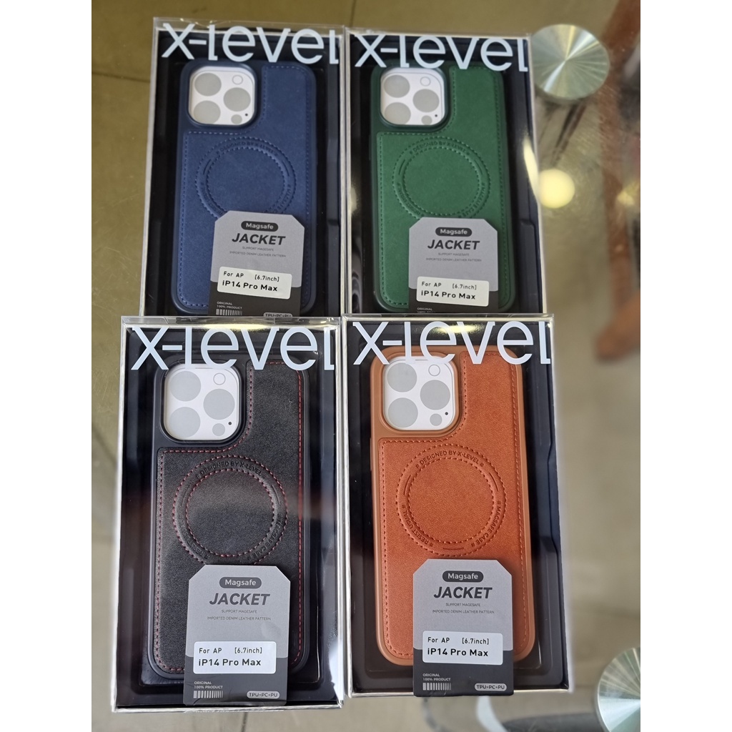 Ốp lưng X-Level da Jacket hỗ trợ sạc Magsafe cho iPhone 14 Pro max, 14 Plus, 14 pro, 14 viền dẻo chống sốc sang trọng