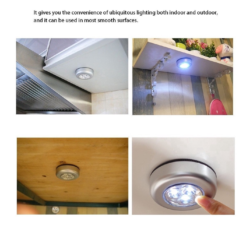 Đèn Led 3 Bóng Hình Tròn Sáng Tạo Gắn Tường/Xe Hơi/Tủ/Phòng Ngủ