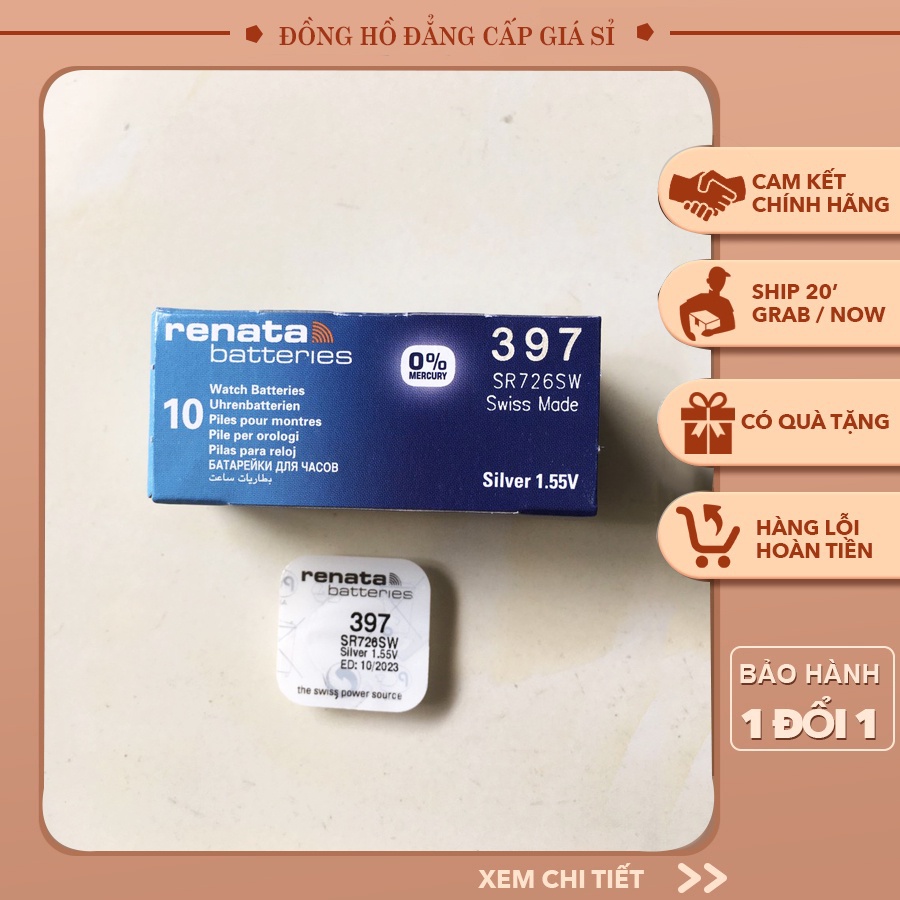 Viên pin Renata SR726SW 726 397 Thụy Sĩ vỉ 1 viên
