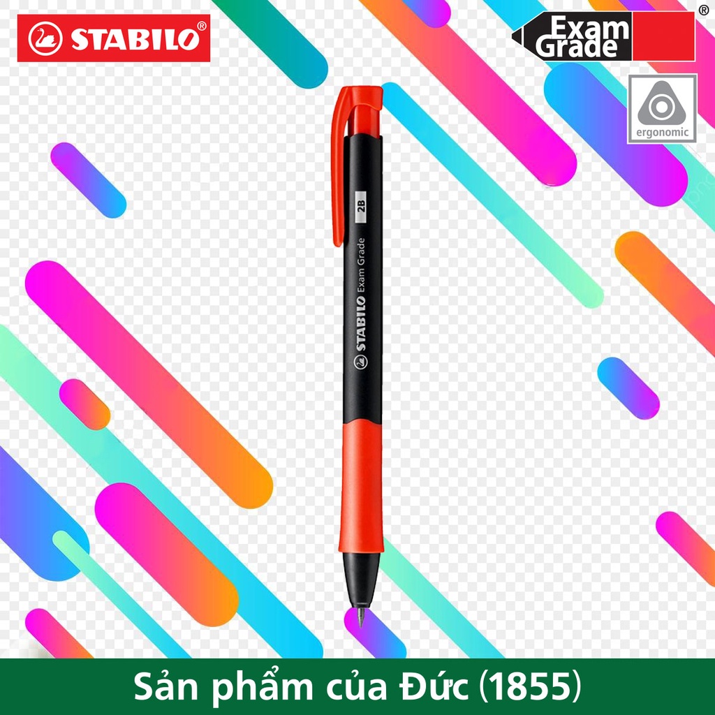 Bút chì bấm STABILO Exam Grade MP9883 – 2.0mm – Vỏ đen/ cam