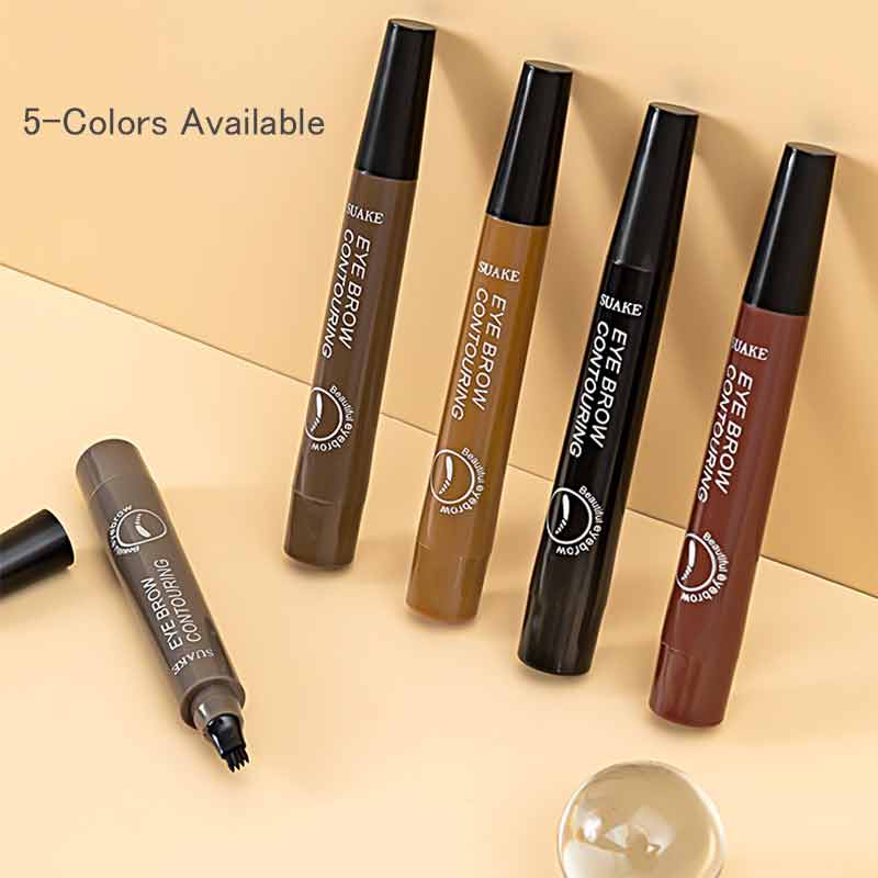 Bút kẻ lông mày dạng lỏng 4 ngòi nhỏ chống thấm nước lâu trôi