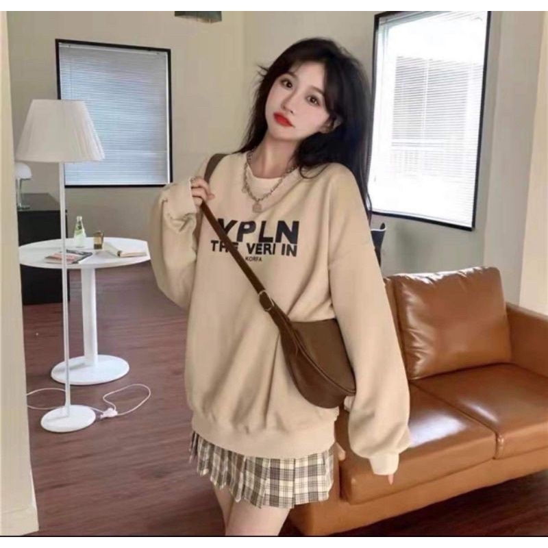 Set Áo Sweater Kèm Chân Váy Tennis Nữ[FREESHIP]🌸Bộ màu nude Basic chân váy cạp cao🎀 | BigBuy360 - bigbuy360.vn