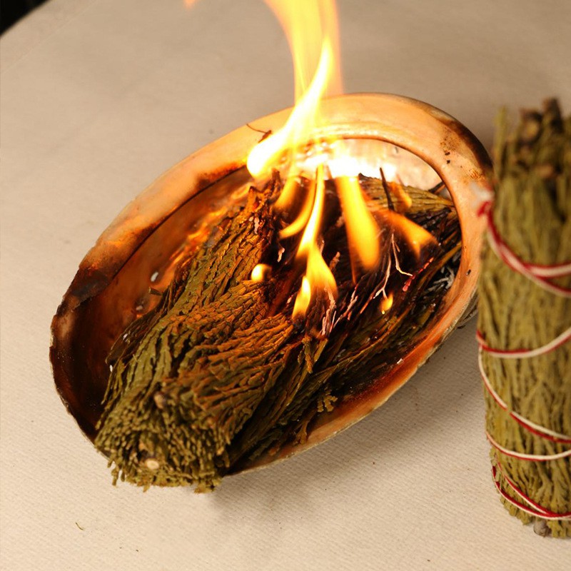 Wooden Tripod Abalone Shell/ Crystal Ball Stand/ Chân đế gỗ thánh/ Wooden Tripod for Incense Burning & Smudging