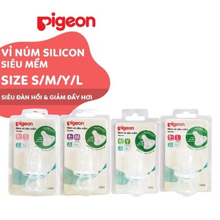 [HÀNG CÔNG TY] SÉT 2 Núm ti Pigeon bình cổ hẹp hàng loại 1
