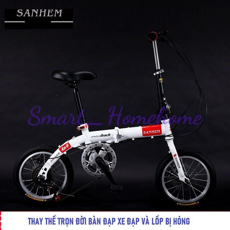 Xe đạp gấp 14-16 inch, xe đạp thể thao bản BASE- bản full 2 phanh đĩa 5 số-6 số smart_homehome RE0740