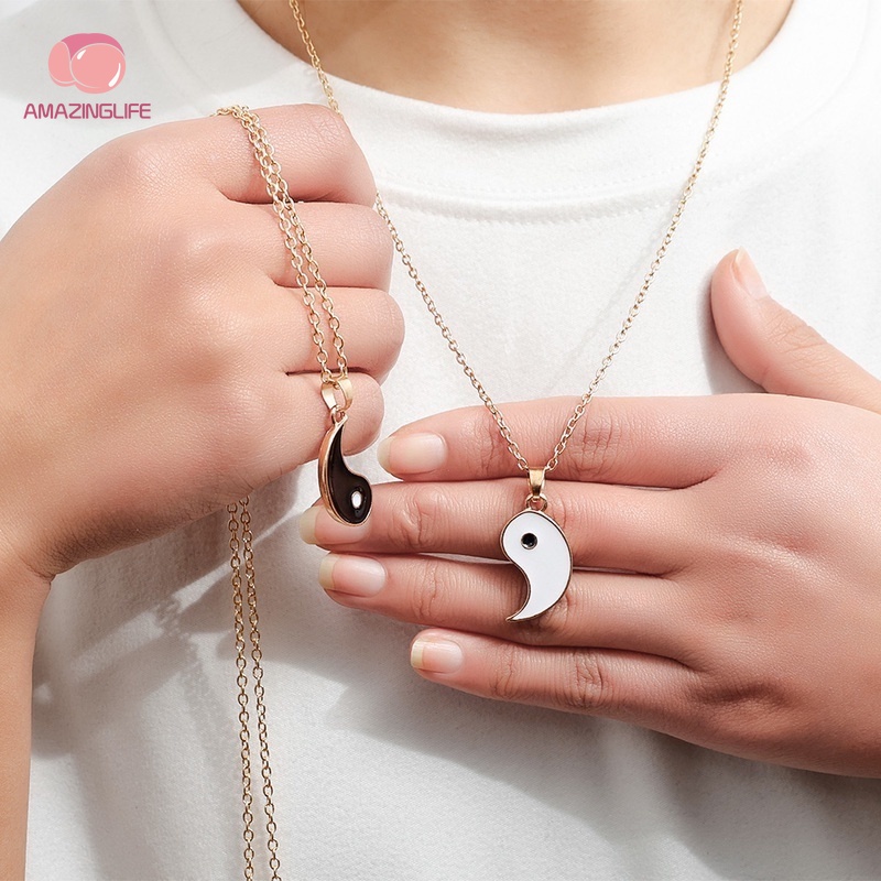 Bộ Vòng Tay / Dây Chuyền Mặt Âm Dương / Âm Dương Bằng Hợp Kim Tùy Chỉnh Thời Trang Cho Cặp Đôi
