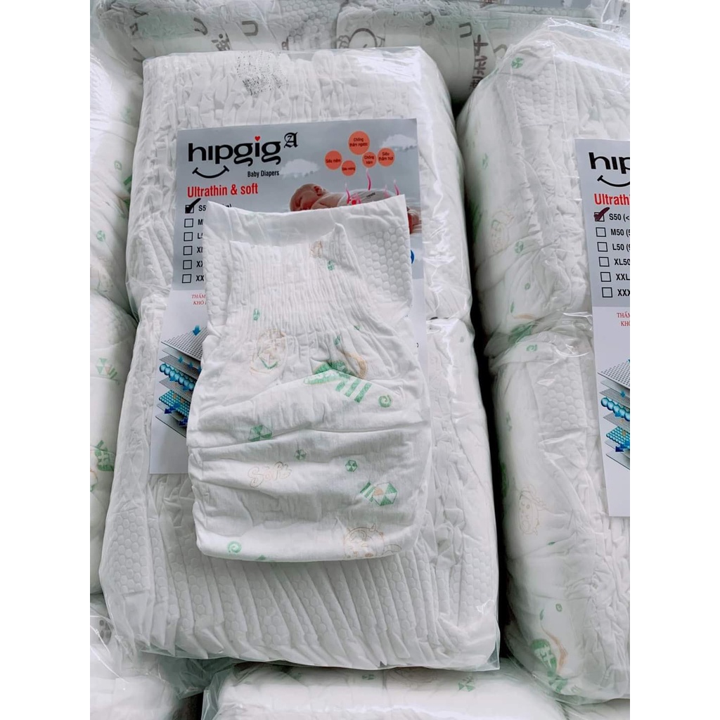 Tã dán Hipgig A S/M/L/XL/XXL - 50 miếng