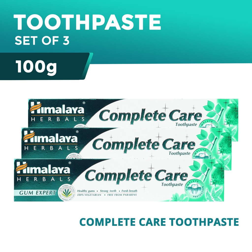 Combo 3 tuýp kem đánh răng bảo vệ nướu Himalaya Complete Care Toothpaste 100g/ tuýp