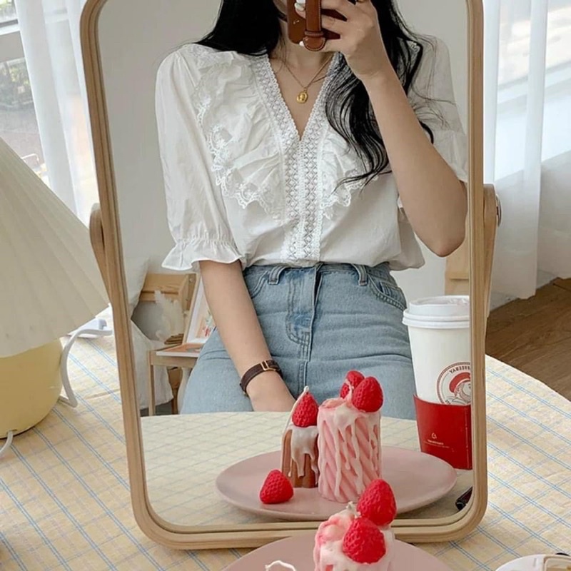 Áo dơ mi ren cổ A3103