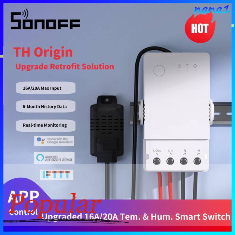 Sonoff Công Tắc Điều Khiển Thông Minh 16A / 20A WiFi Cho Alexa Google Assistant TH10 / TH16