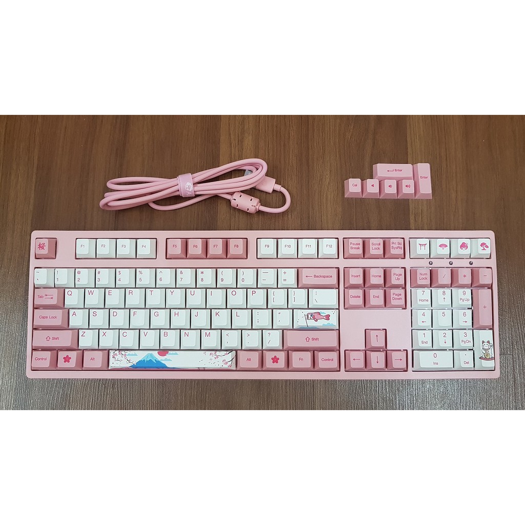 Bàn phím cơ Akko World Tour Tokyo Sakura 3108 v2, keycap in dye sub  logo ký tự cực đẹp