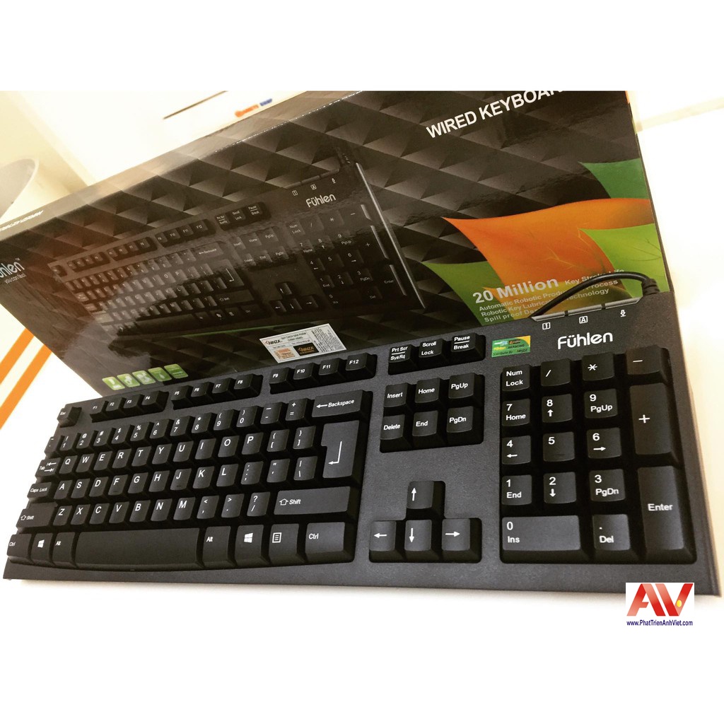 Bàn Phím Fuhlen L411 Chính Hãng, Phím nhạy, Độ Bền Cao - Chuyên dụng cho văn phòng, chơi game, quán net