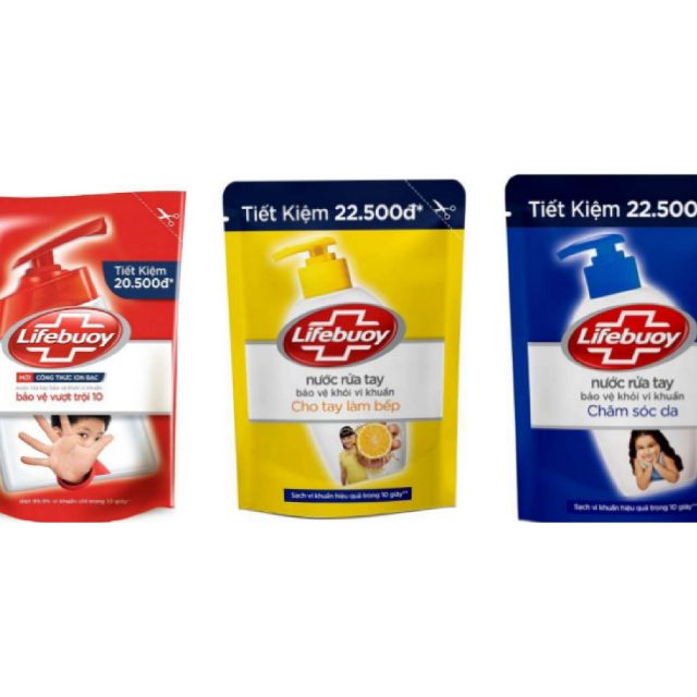 (Đỏ+vàng) Nước rửa tay Lifebuoy túi 450g