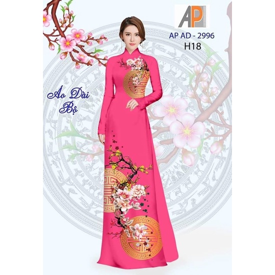 Vải áo dài hoa xuân in 3D