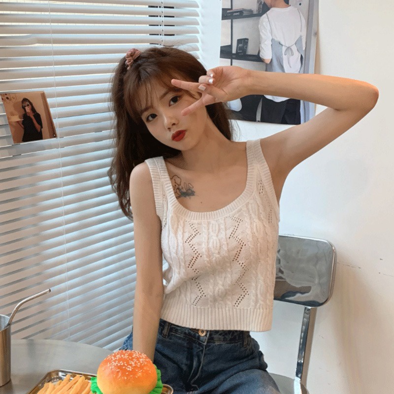 Áo ZHELIHANGFEI vải dệt kim thiết kế lỗ thời trang dành cho nữ