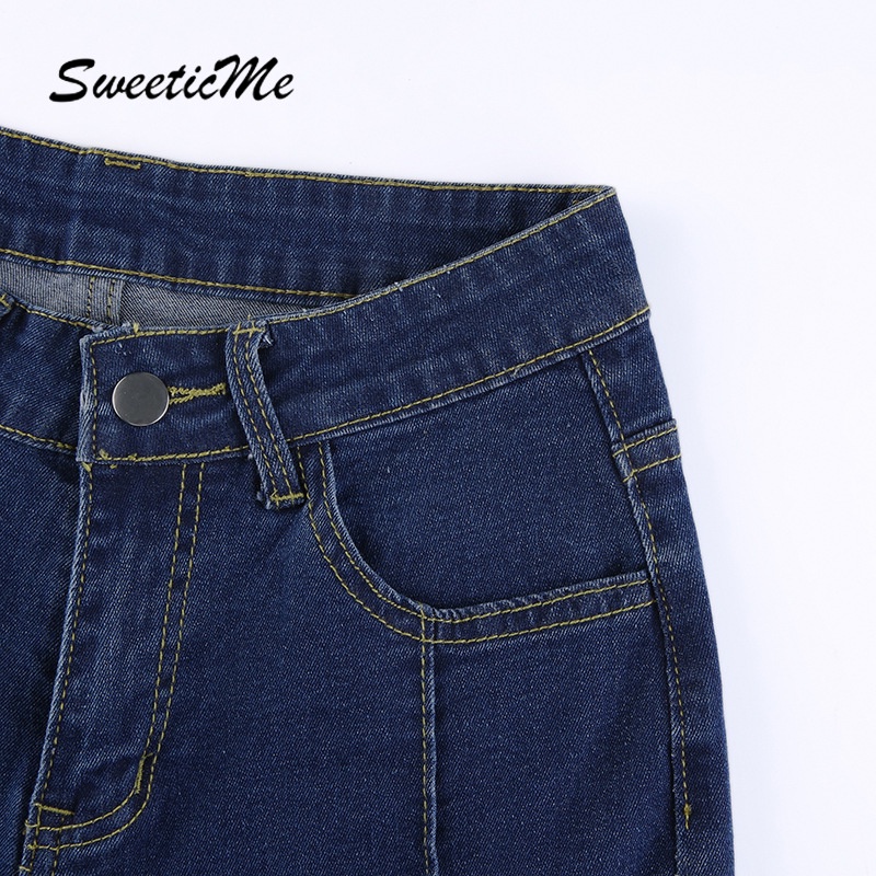 Quần Jeans Xẻ Tà Form Ôm Phong Cách Đường Phố Mẫu Mới 2022 Cho Nữ