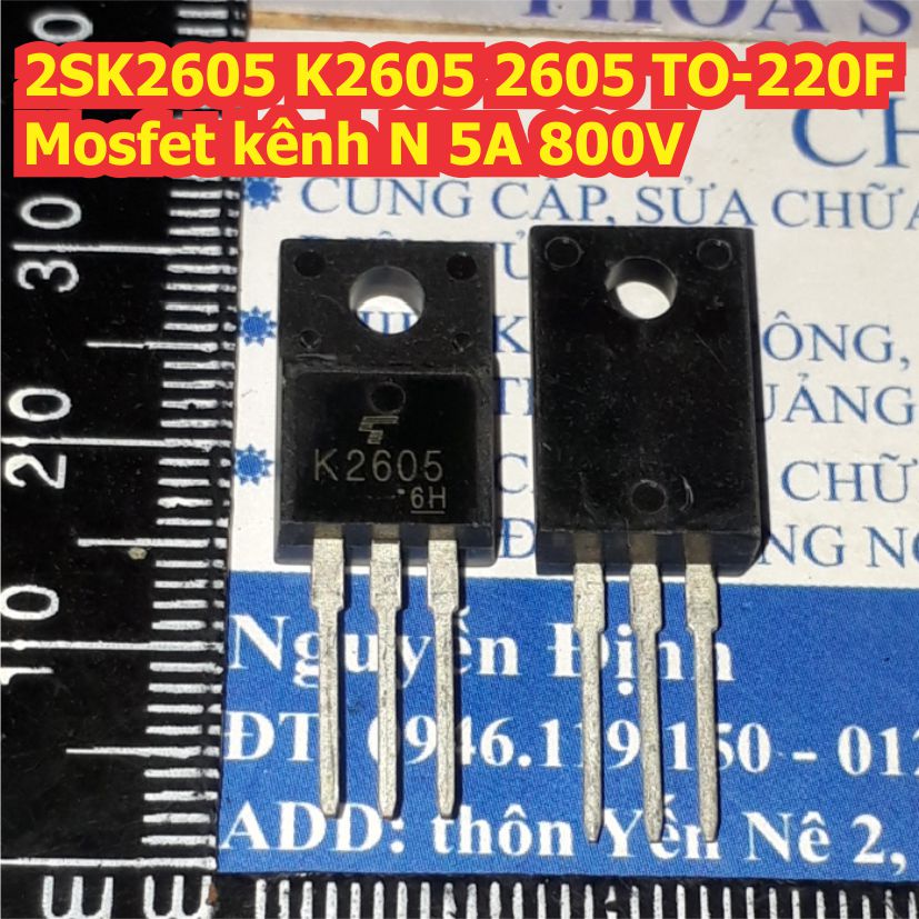 3 con 2SK2605 K2605 2605 TO-220F Mosfet kênh N 5A 800V kde8241